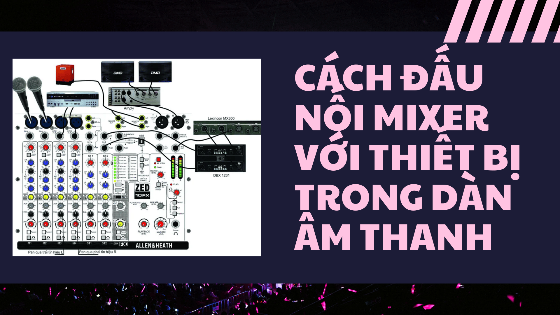 Cách đấu nối mixer với thiết bị trong dàn âm thanh